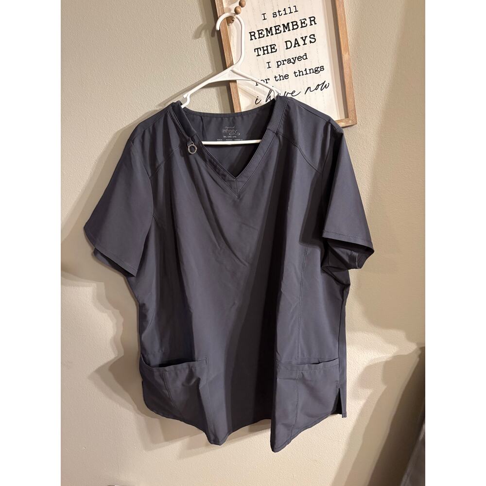cherokee infinity pewter scrub top 2xl v neck